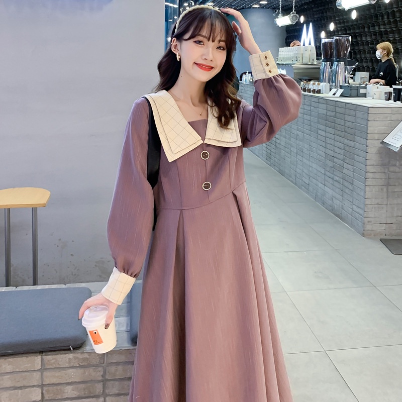 Váy Bầu Công Sở Thiết Kế Thu Đông Phong Cách Hàn Quốc Cao Cấp Giấu Bụng Cực Xinh