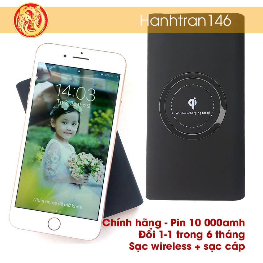 Sạc dự phòng [wifi không dây] sạc pin wireless QI chính hãng