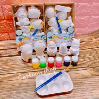Combo 10 tượng + 6 màu + 2 cọ + 1 khay pha màu