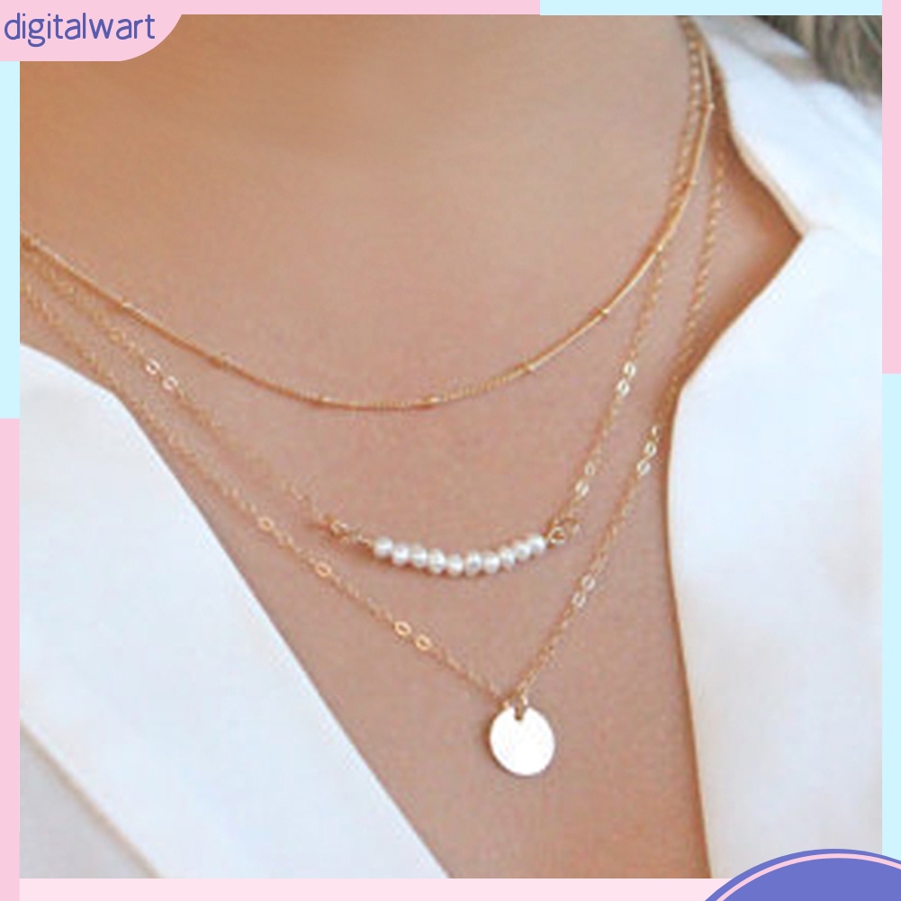Vòng cổ 3 lớp thiết kế đính hạt ngọc trai
