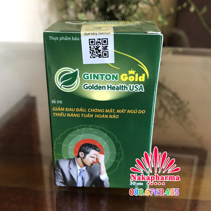 Hoạt Huyết Ginton Gold Golden Health – Giảm đau đầu chóng mặt, rối loạn tiền đình, thiểu năng tuần hoàn não