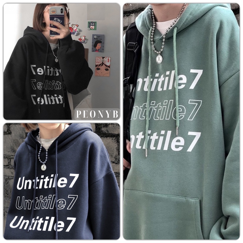 Áo Hoodie In Untitile 7 PEONYB Unisex [FREESHIP] Hoodies form rộng tay bồng kiểu dáng basic đường phố hàn quốc đẹp