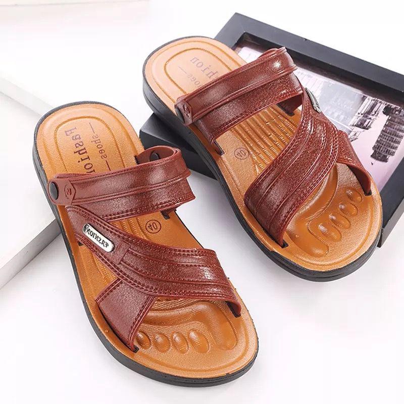 Dép Sandals nam chất da đế mềm siêu bền thoáng khí chống mài mòn cho lứa tuổi trung niên