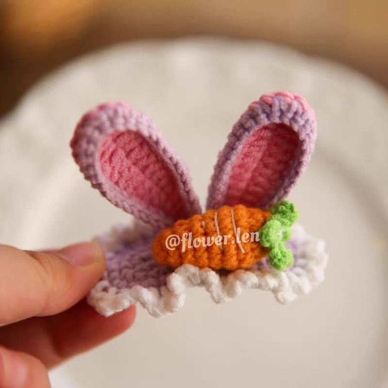 Kẹp tóc carot, thỏ, cây mầm xinh xắn- KẸP TÓC HANDMADE BY FLOWER.LEN