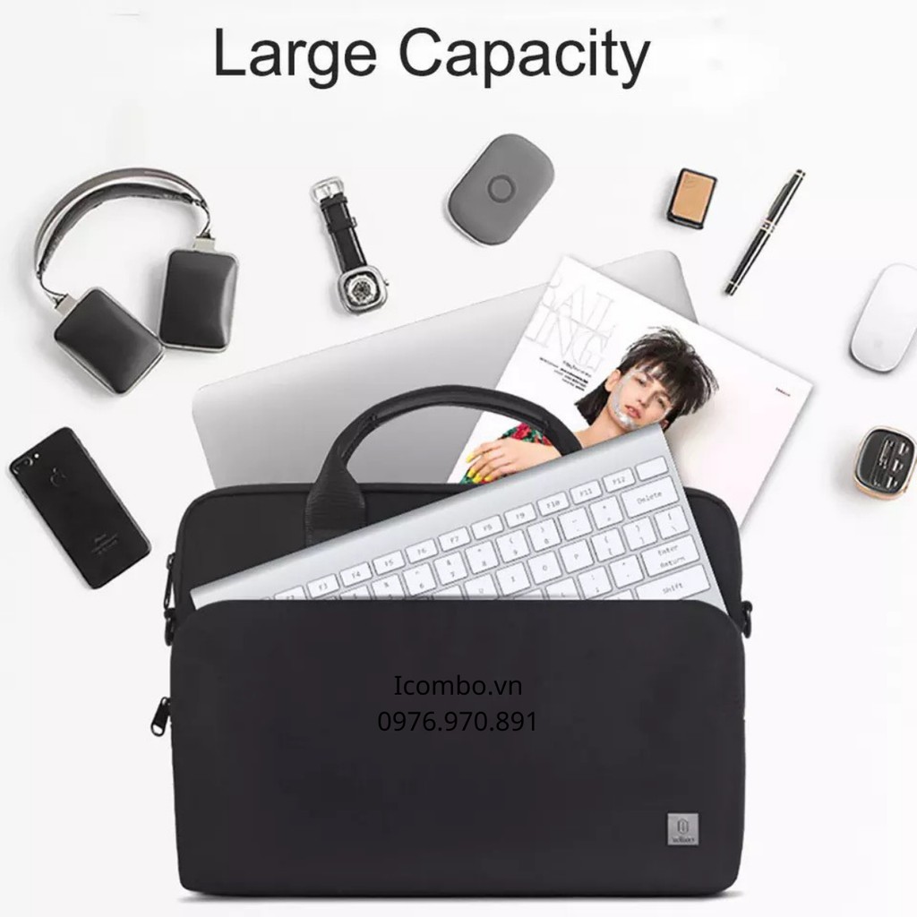 Túi laptop, macbook cao cấp chống sốc, chống nước có quai đeo wiwu-W06. Túi chống sốc laptop 13inch, 13.3inch, 14/15/16"