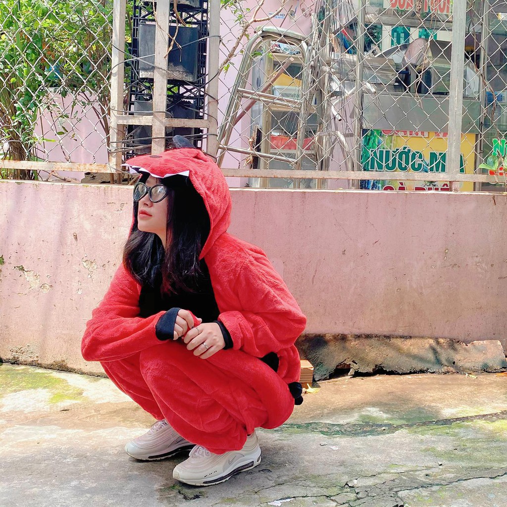 [ ẢNH THẬT ]bộ đồ thú 💥FREESHIP 💥giảm 20k khi nhập mã [ DOTHU20K1] bộ đồ ngủ thú khủng long đỏ | BigBuy360 - bigbuy360.vn