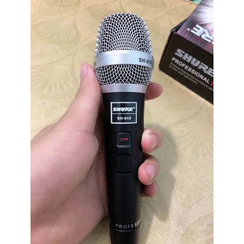 Micro Hát Karaoke có dây cao cấp Shure SH-919 Âm Thanh Chuẩn , Hát Hay Hàng Chính Hãng  – Bảo hành 24 Tháng