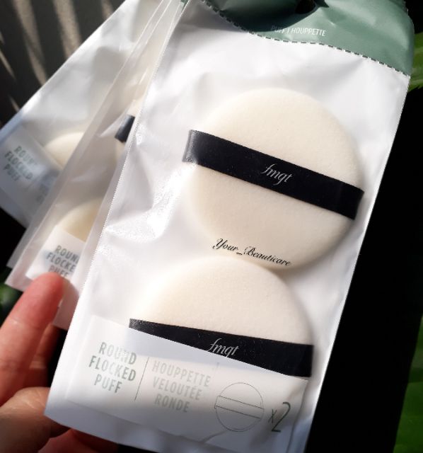 Set Bông phấn Round flocked Puff -2 miếng TRẮNG - Tròn
