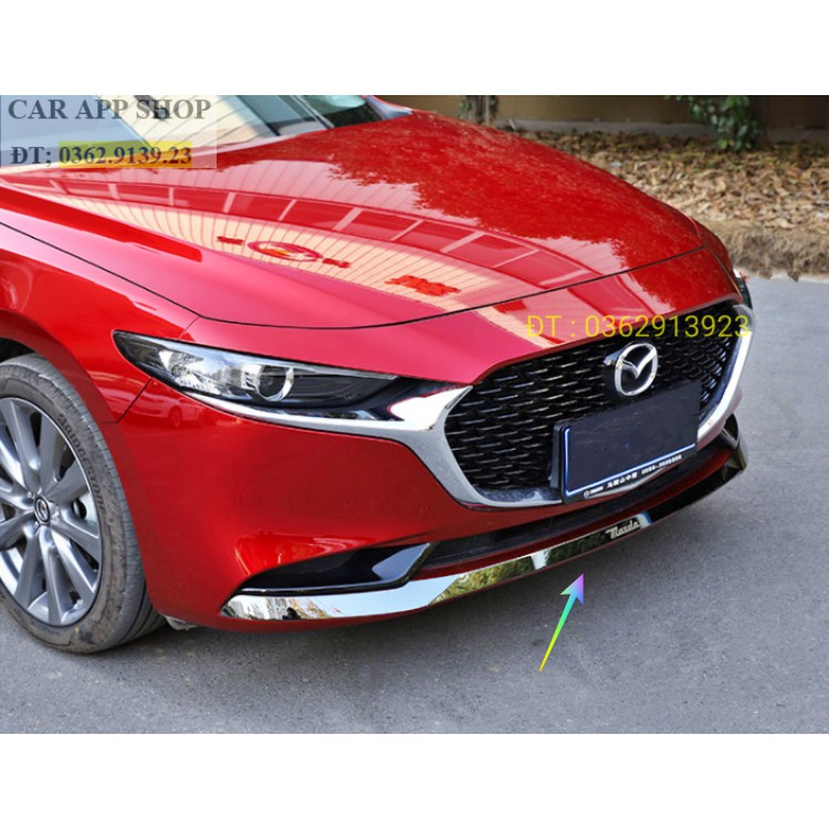 Ốp cản trước Mazda 3 đời 2020 - 2021 fom mới hợp kim sáng bóng