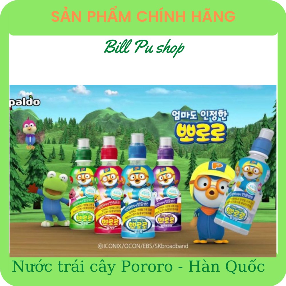 Nước trái cây PORORO HÀN QUỐC - 6 vị (Dâu, Táo, Việt Quất, Sữa, Chuối, Trái Cây Nhiệt Đới) 235ml