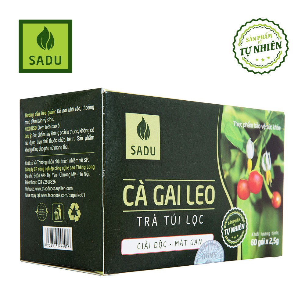 Trà Túi Lọc Cà Gai Leo Sadu 60 Túi 2.5gr