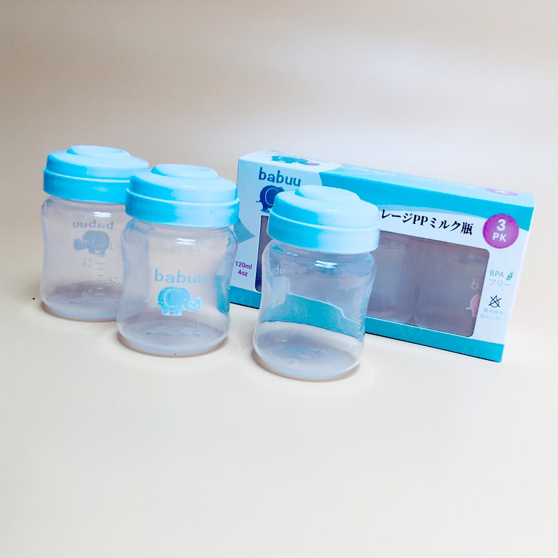 Bộ trữ sữa 3 bình Babuu Baby Nhật Bản dung tích tối đa 150ml