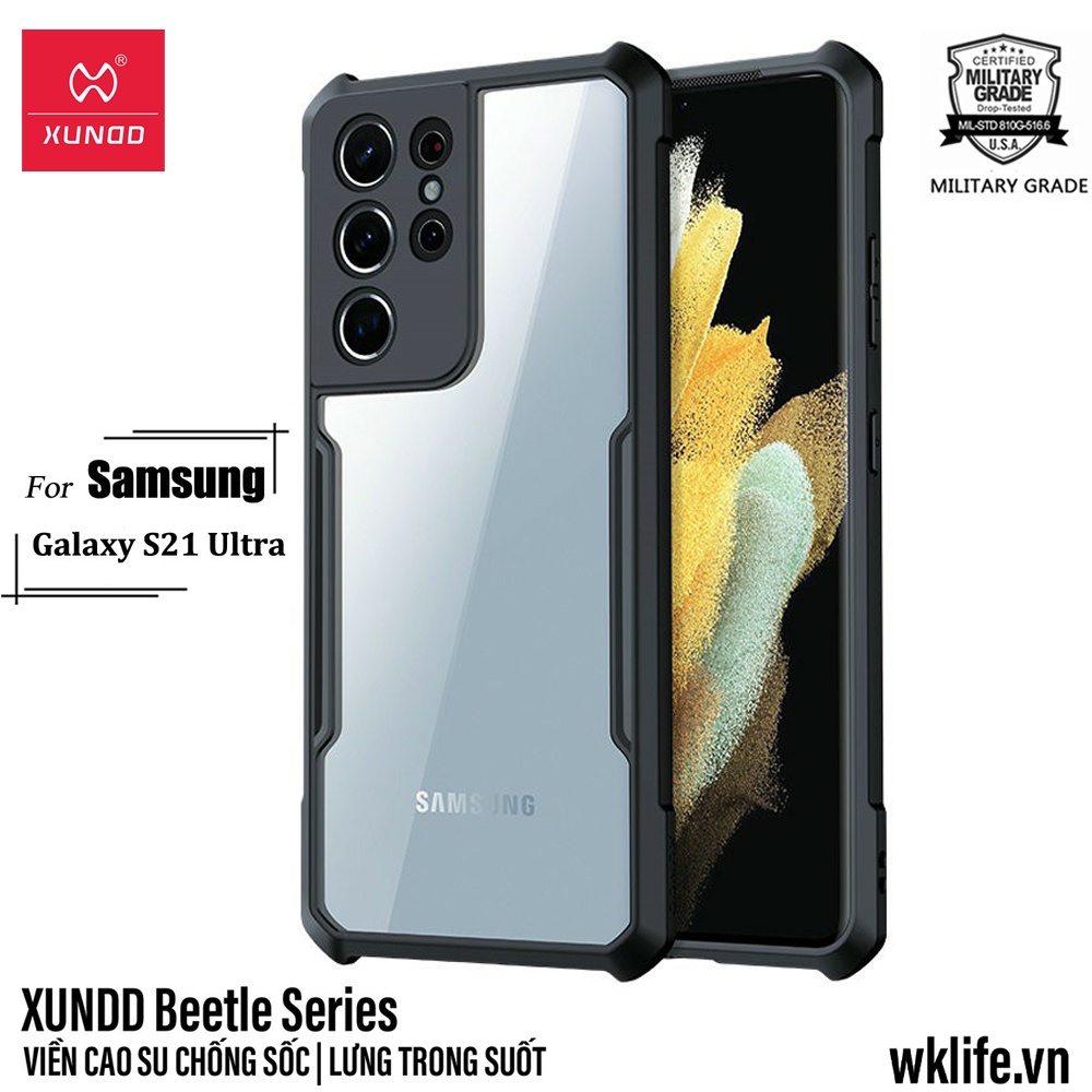 Ốp Samsung S21 Ultra 5G XUNDD Viền Cao Su Chống Sốc 3M Bảo Vệ Camera