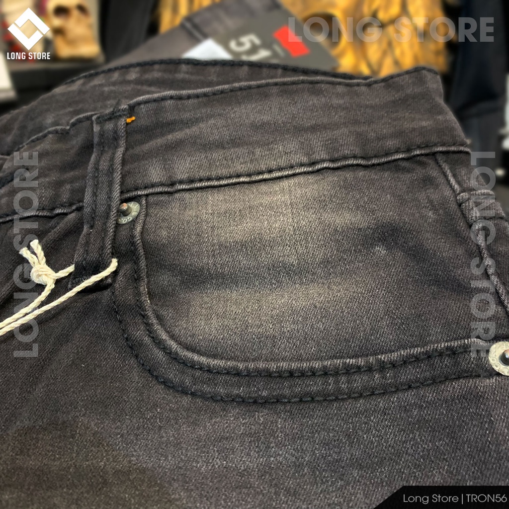 Quần jean nam đen bạc cao cấp ống đứng dáng ôm skinny chất bò co giãn đẹp chuẩn Hàn Quốc có big size Tron56 | BigBuy360 - bigbuy360.vn