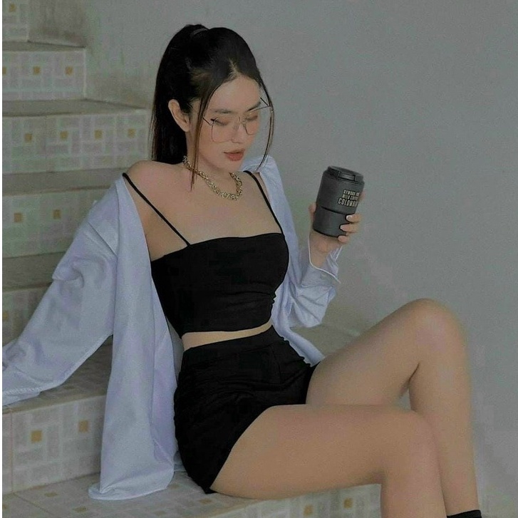 Quần black funoff short biker quần legging đùi nữ ngắn mùa hè tôn dáng HOAITHU001