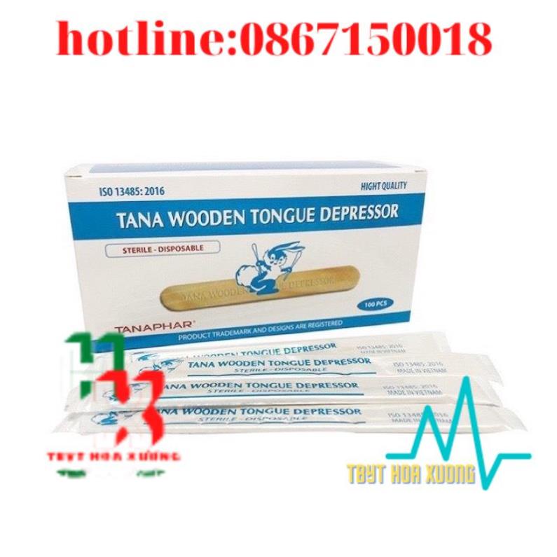 Đè lưỡi gỗ Tanaphar Hộp 100 que từ gỗ cây Bồ đề.
