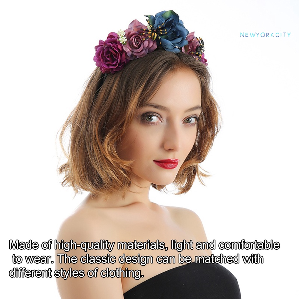 Băng Đô Cài Tóc Đính Hoa Giả Bắt Mắt Thời Trang Lễ Hội