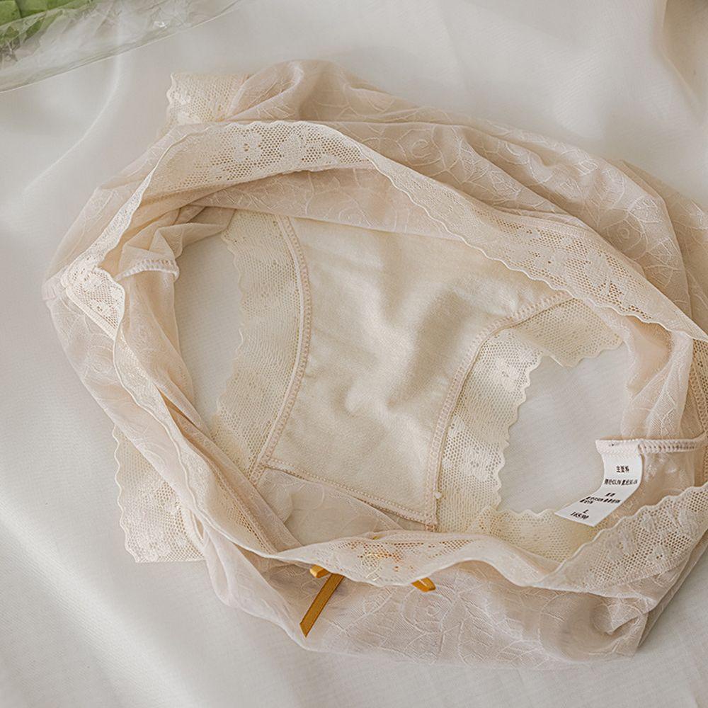 AROMA Quần Lót Ren Trong Suốt Lưng Vừa Đính Nơ Gợi Cảm Cho Nữ
