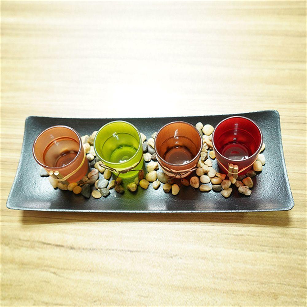 YIYU Khay Đựng Nến Bằng Nhựa + Kính Kiểu Lãng Mạn Đẹp Mắt