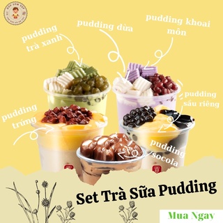 💥freeship💥set nguyên liệu trà sữa pudding 5 - 7 ly đủ vị siêu ngon - thỏa thích lựa chọn - tín đồ trà sữa
