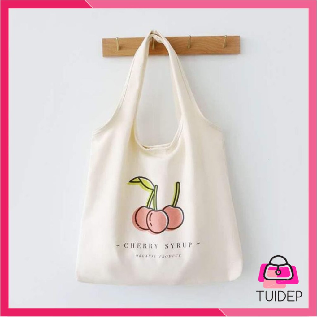 [TẶNG STICKER CÀI TÚI] Túi tote vải nữ canvas đeo vai phong cách Nhật Bản unisex size to đựng được laptop Tuidepstore