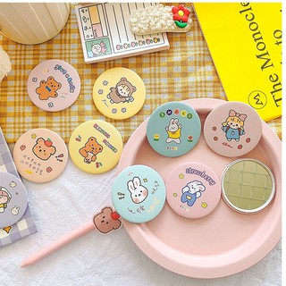 Gương mini tròn một mặt, cầm tay, bỏ túi tiện lợi.