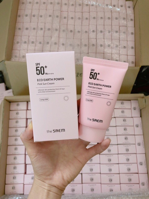 KEM CHỐNG NẮNG T SAEM ECO EARTH POWER PINK SUN SPF 50+ PA++++ 50g CHO MỌI LOẠI DA | BigBuy360 - bigbuy360.vn