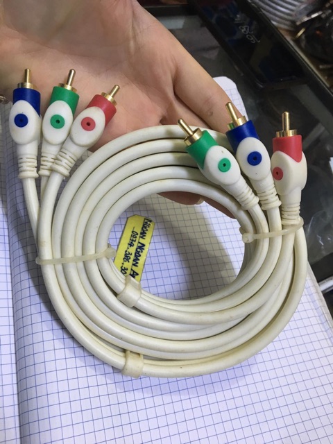 Dây tín hiệu AV3 hoa sen rca (DVD) 1,5m hãng TOSUA đời đầu lõi đồng chuẩn. Báo giá 1 sợi