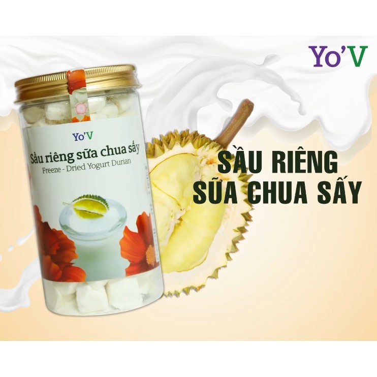 Sữa Chua Sấy Đông Khô Yo'V Vinamit Sầu Riêng 90g Thơm Ngon Giòn Tan