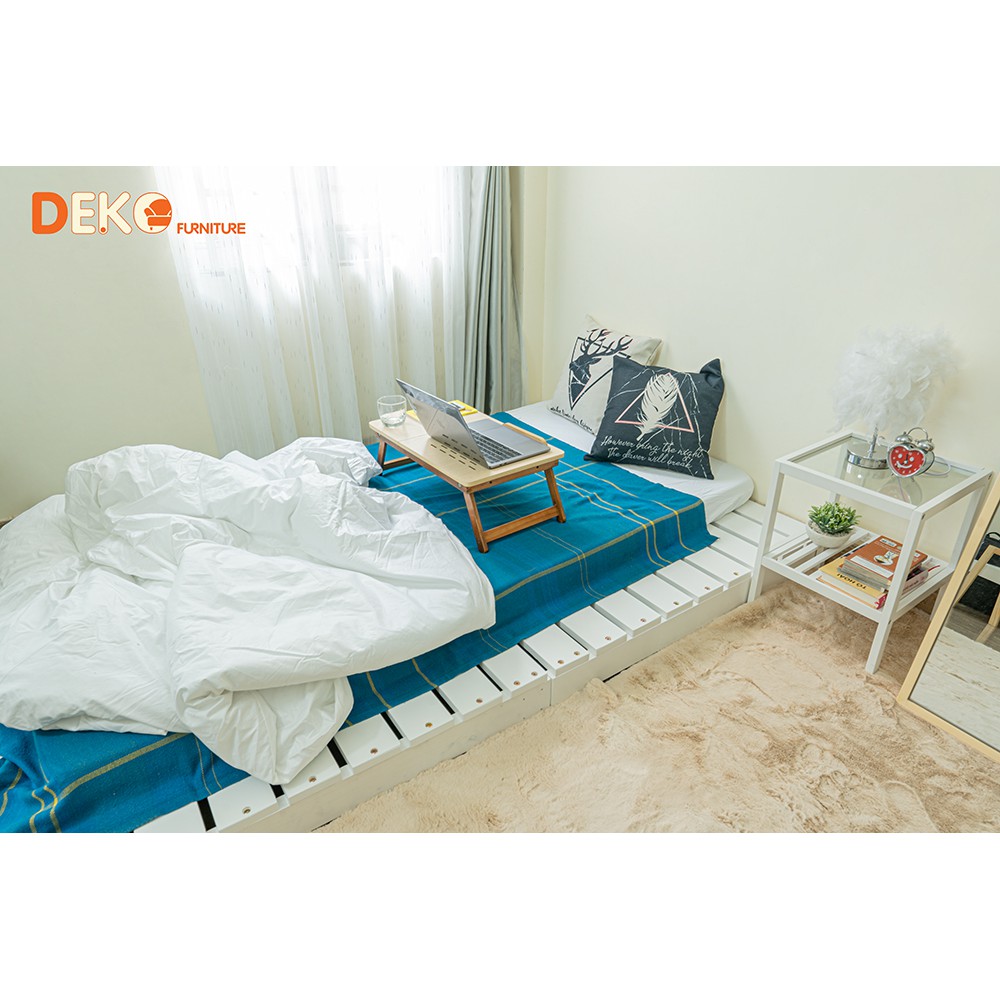 Giường ngủ pallet DEKO gỗ thông cao cấp 1M2x2M