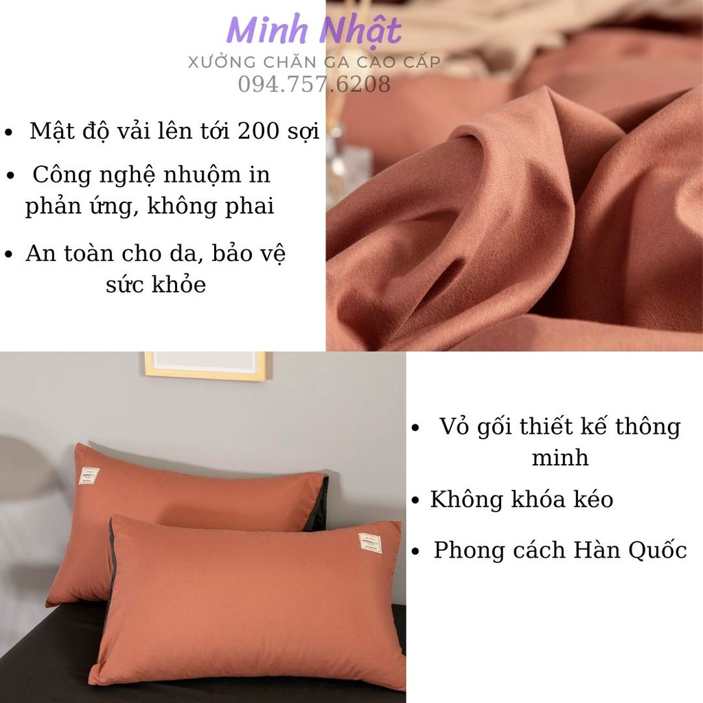 Bộ chăn ga gối cotton tici Minh Nhật – chăn mền, drap giường, vỏ gối - ga giường đủ size