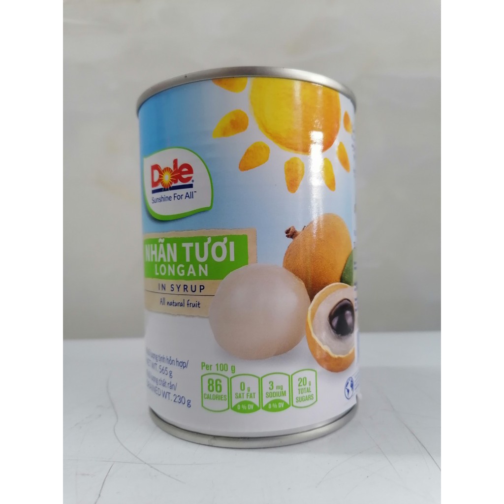 [565g] Nhãn tươi ngâm si rô [Thailand] DOLE Longan in Syrup (tmt-hk)