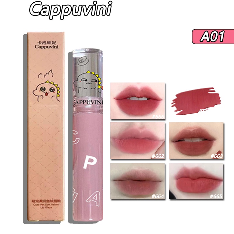 Son môi dạng lỏng chống thấm nước hình quái vật dễ thương CAPPUVINI a01