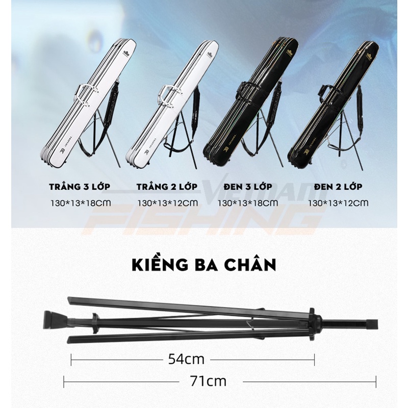 Bao Đựng Cần Handing TPU ( màu đen loại 2 ngăn 130*13*12cm có chân) - Túi đựng đồ câu