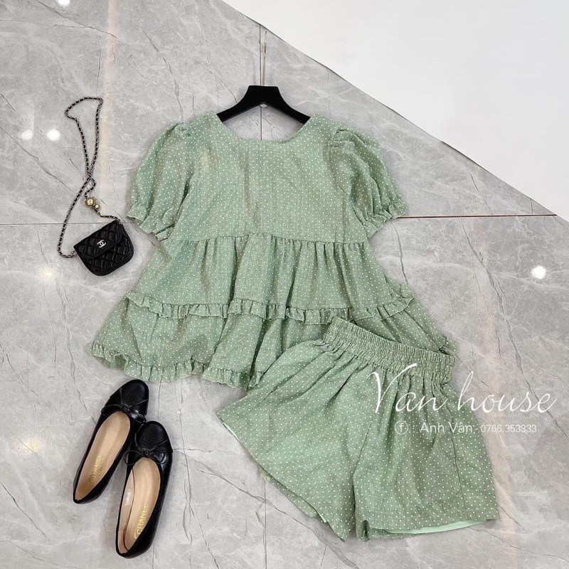 BN160-BỘ ĐŨI BÈO CHẤM BI XANH VÀNG | BigBuy360 - bigbuy360.vn