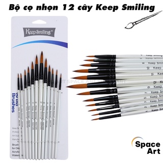 Cọ bộ 12 cây nhọn a6075r keep smiling thân trắng