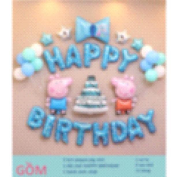 Sét bóng happy birthday kèm bơm