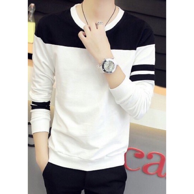 Áo thun nam dài tay Thu Đông phối thời trang - mịn đẹp - cá tính ATDT001 (9 mẫu)