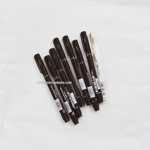 [DA ĐEN] Bút Line Và Brush Pin Uniball Calligraphy