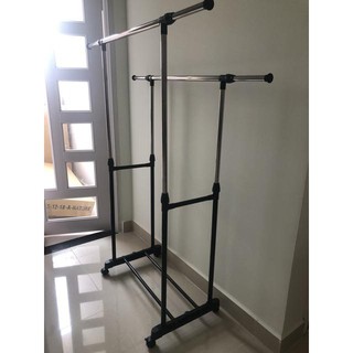 Giàn phơi quần áo inox 2 tầng