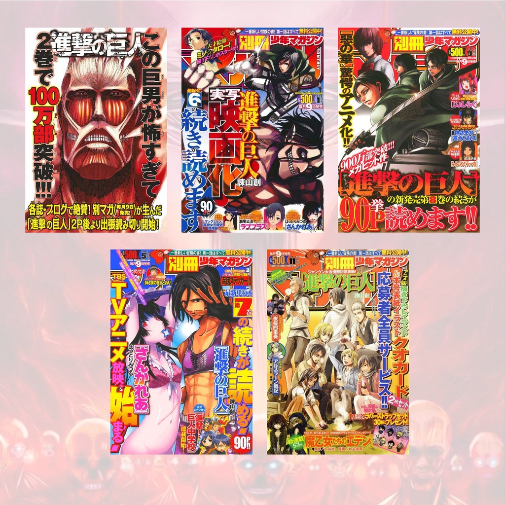 Poster ANIME Attack On Titan Chuẩn Manga,Bìa Màu Đại Chiến TITAN  A3 30x42cm CÓ KEO DÁN SẴN