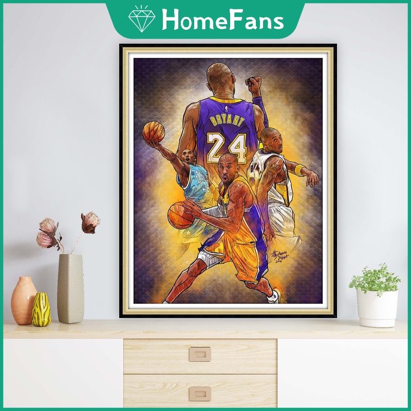 Bộ Tranh Đính Đá 5D Tự Làm Hình Ngôi Sao Bóng Rổ 30x40cm / 40x50cm Trang Trí Nhà Cửa