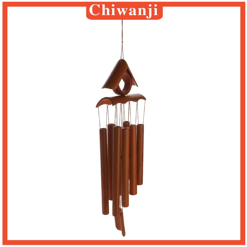 [CHIWANJI]Deep Relaxing 8 Tubes Bamboo Raft Chapel Bells Windmill Wind Chimes Decor