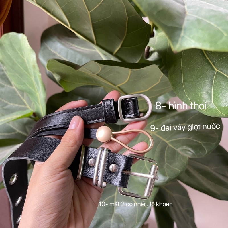 Thắt lưng nam nữ unisex vuông chữ nhật nhiều kiểu lỗi nhỏ - Dây nịt nam nữ giá rẻ học sinh viên trẻ trung