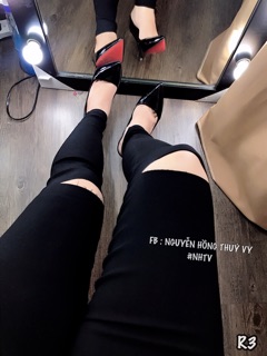 Quần kaki rách nhiều kiểu 