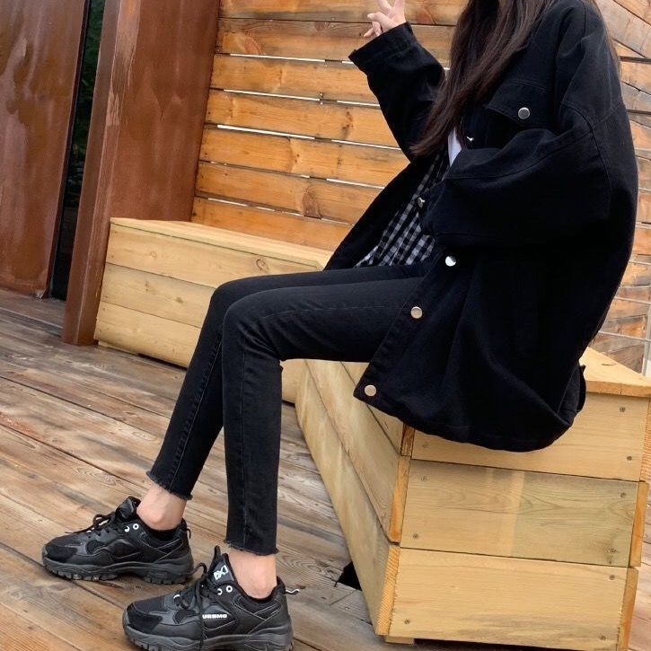 Quần jean dài SUXI lưng cao ôm dáng đơn giản thời trang xuân thu dành cho nữ