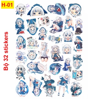 Sticker / Hình dán anime Hololive Gawr Gura (nhiều mẫu)
