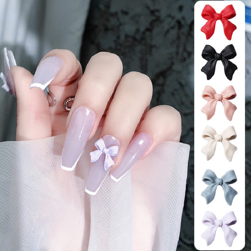 Set 30 Phụ Kiện Trang Trí Móng Tay 3D Hình Nơ Bướm Xinh Xắn