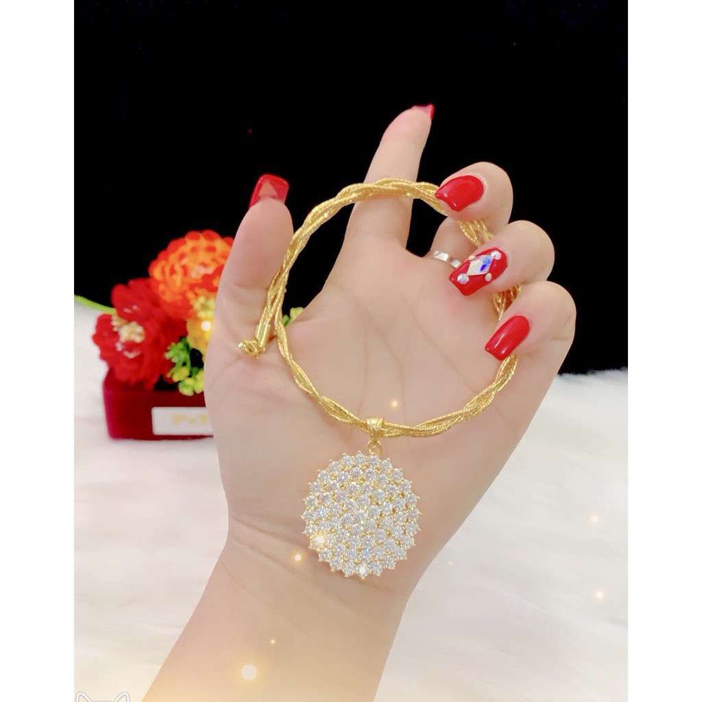 Kiềng cổ nữ xi dát vàng 18k cao cấp