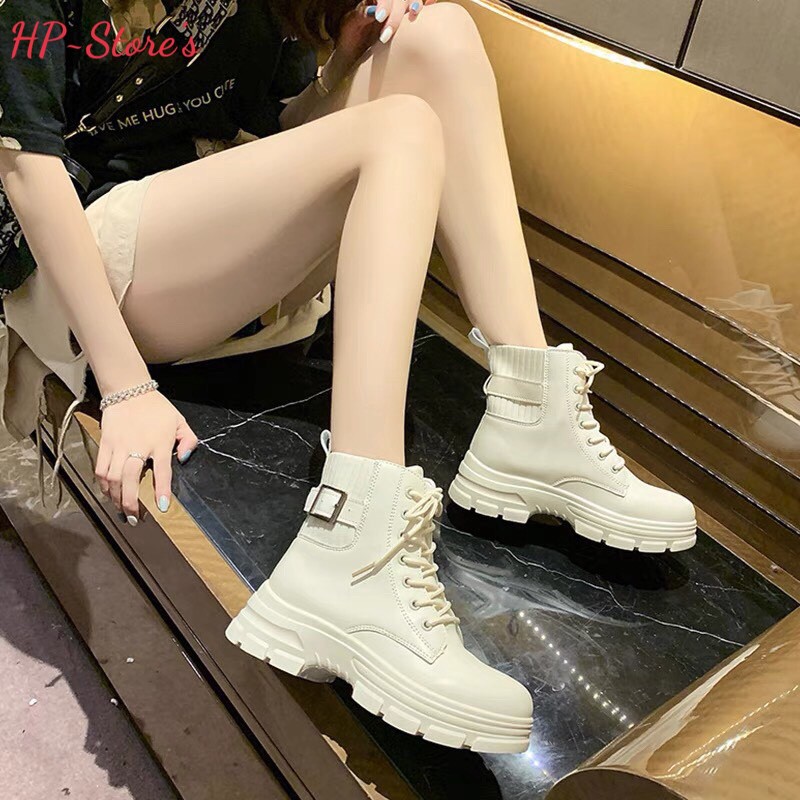 Bốt cổ cao, Bốt khuy phối chun da mềm xịn xò❤️freeship❤️